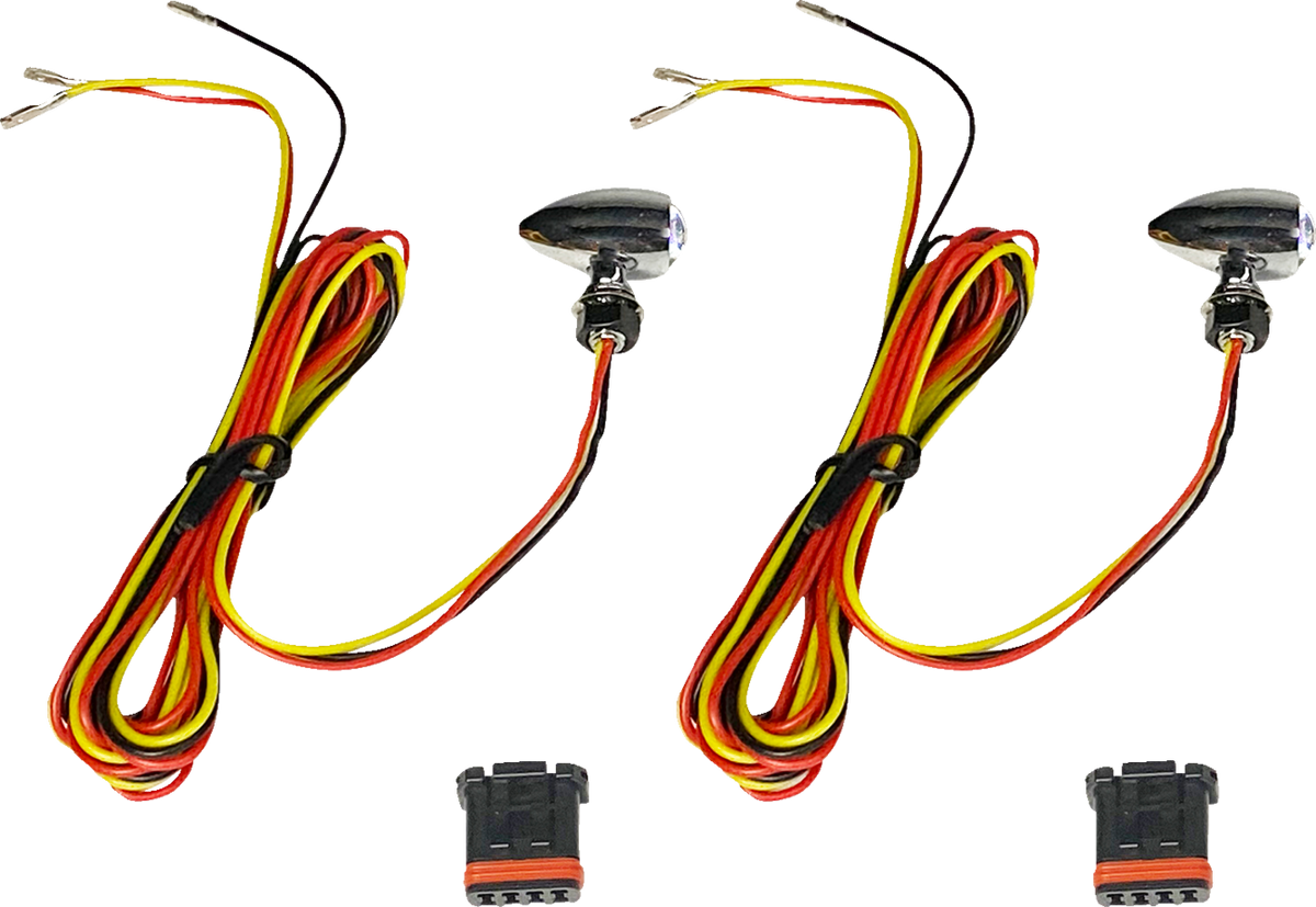 CUSTOM DYNAMICS Micro Bullet Turn Signals - LED - Amber/Red- Chrome ...