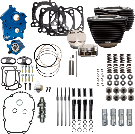 S&S CYCLE Power Pack - 4.375" Stroke - Oil Cooled - Black Granite w/Highlights - M8 310-1057C