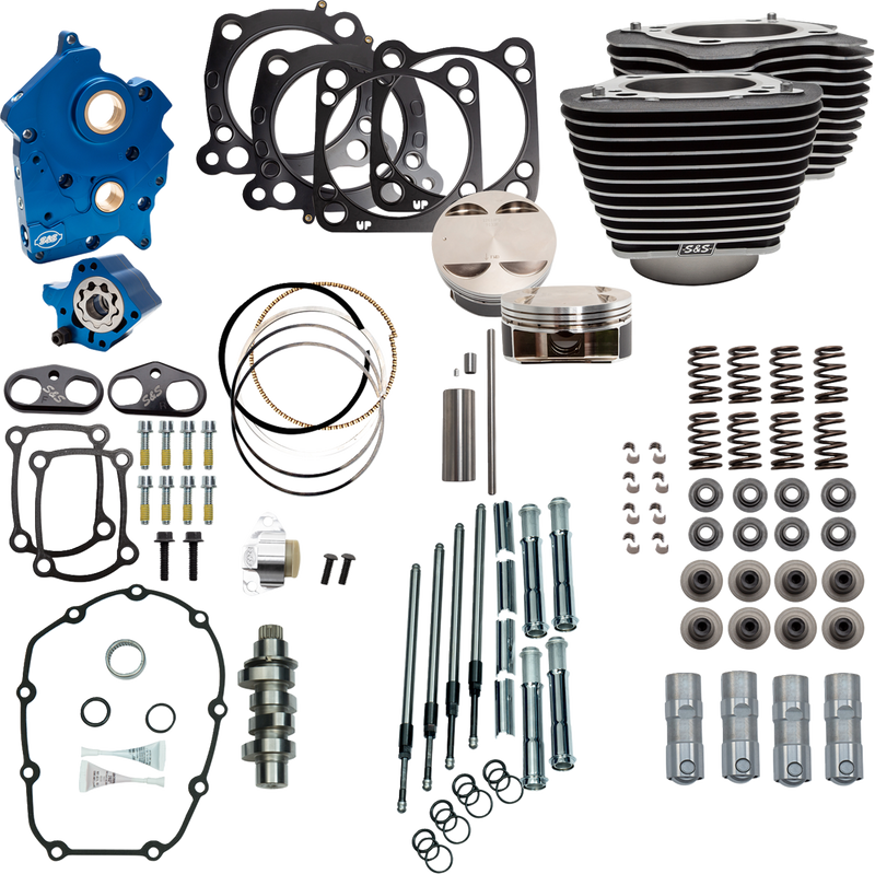 S&S CYCLE Power Pack - 4.375" Stroke - Oil Cooled - Black w/o Highlights - M8 310-1052C