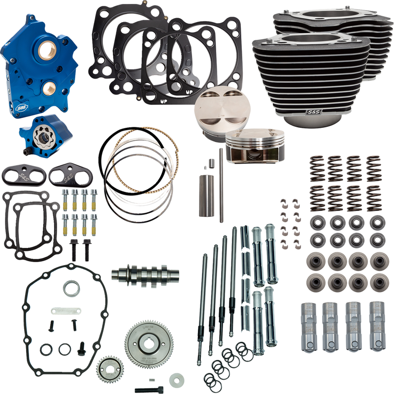 S&S CYCLE Power Pack - 4.375" Stroke - Oil Cooled - Black w/o Highlights - M8 310-1053C