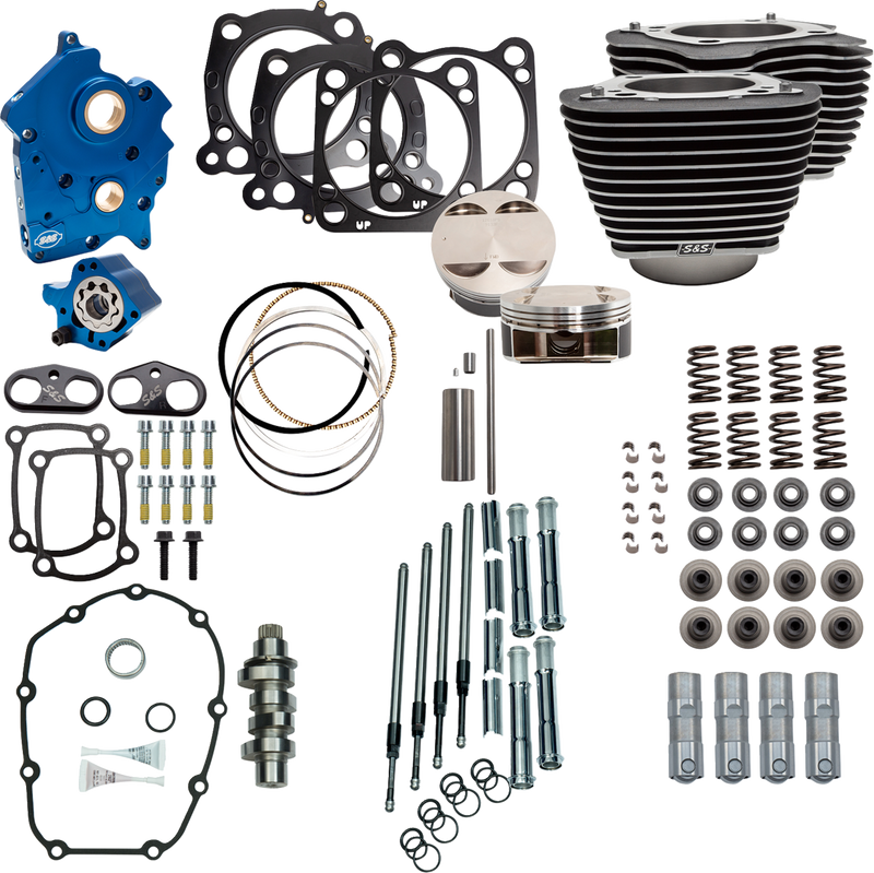 S&S CYCLE Power Pack - 4.500" Stroke - Water Cooled - Black w/Highlights - M8 310-1101C