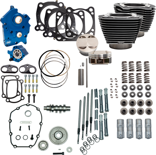 S&S CYCLE Power Pack - 4.500" Stroke - Water Cooled - Black Granite w/Highlights - M8 310-1108C