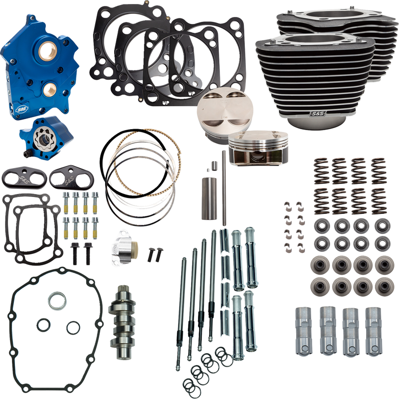 S&S CYCLE Power Pack - 4.375" Stroke - Water Cooled - Black w/Highlights - M8 310-1050C