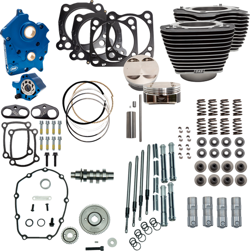S&S CYCLE Power Pack - 4.375" Stroke - Water Cooled - Black w/Highlights - M8 310-1051C