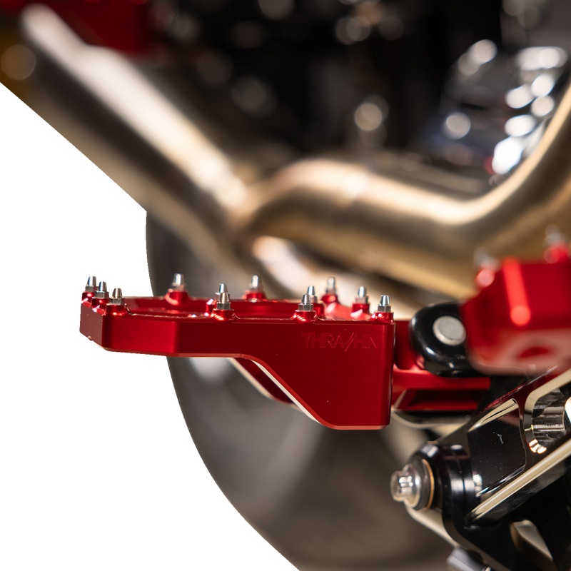 THRASHIN SUPPLY CO. Aggressor Footpegs - Rear- Red TSC-2022-2-D