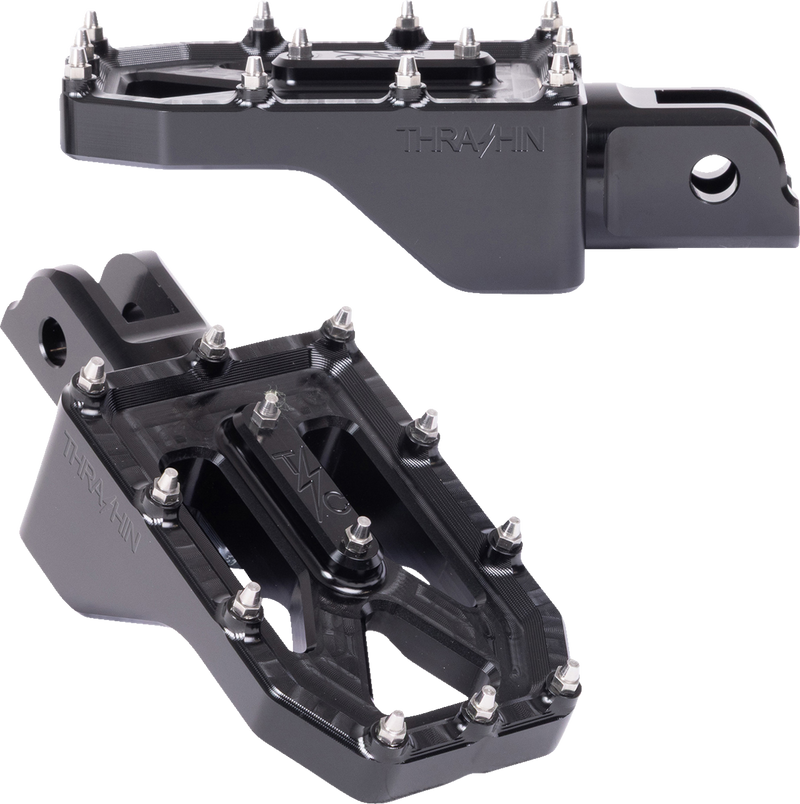 THRASHIN SUPPLY CO. Aggressor Footpegs - Front - Black TSC-2022-1-SF