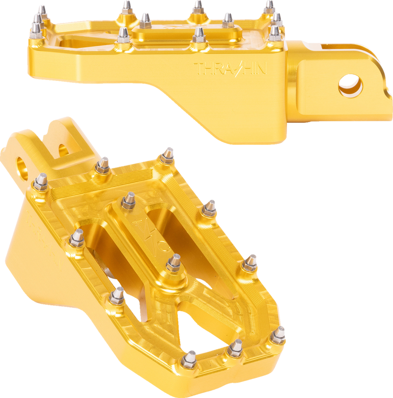 THRASHIN SUPPLY CO. Aggressor Footpegs - Front - Gold TSC-2022-5-SF
