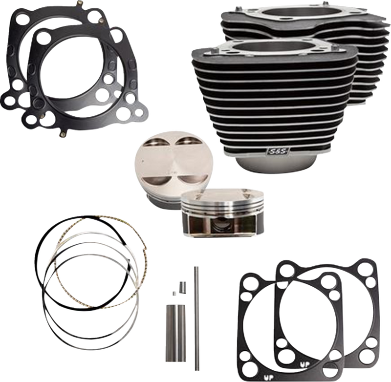 S&S CYCLE Cylinder Kit - 131" Stroker Cylinder - Wrinkle Black w/Highlights - M8 910-0762A