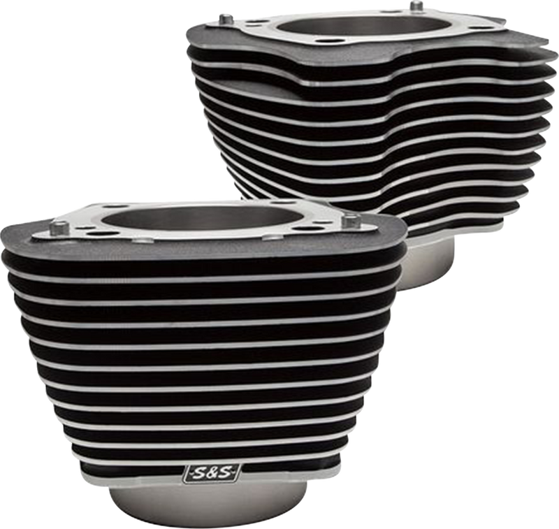 S&S CYCLE Cylinder Set - 4.25" Bore - Unhoned - Wrinkle Black w/Highlights - M8 910-0682A