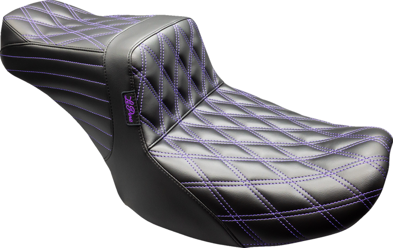 LE PERA Tailwhip Seat - Black - Double Diamond - Purple Stitch - FLT/FLH '24-'25 LV-587DD-PR01