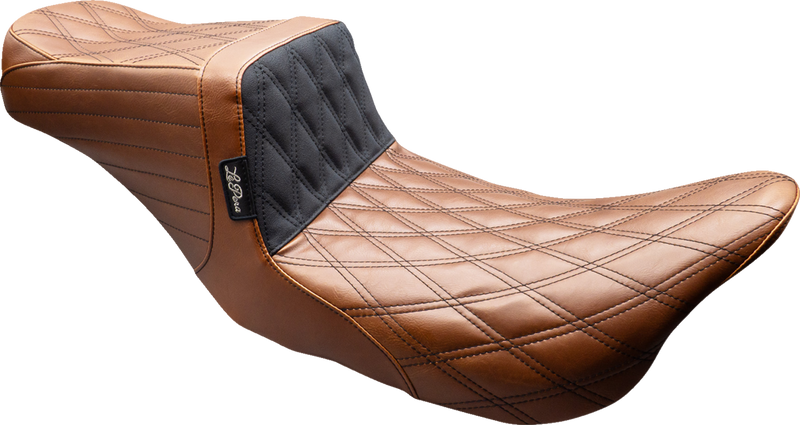LE PERA Tailwhip Seat - Brown - Double Diamond - Black Stitch - FLT/FLH '08-'23 LK-587TDV01