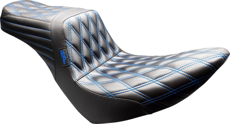 LE PERA Tailwhip Seat - Black - Double Diamond - Blue Stitch - FX/FL '18-'25 LYR-580DD-BE01