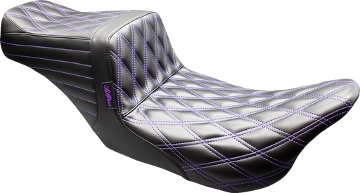 LE PERA Tailwhip Seat - Black - Double Diamond - Purple Stitch - FLT/FLH '08-'23 LK-587DD-PR01