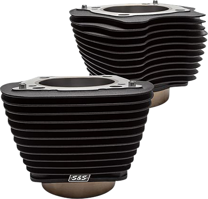 S&S CYCLE Cylinder Set - 4.25" Bore - Unhoned - Wrinkle Black w/o Highlights - M8 498.2