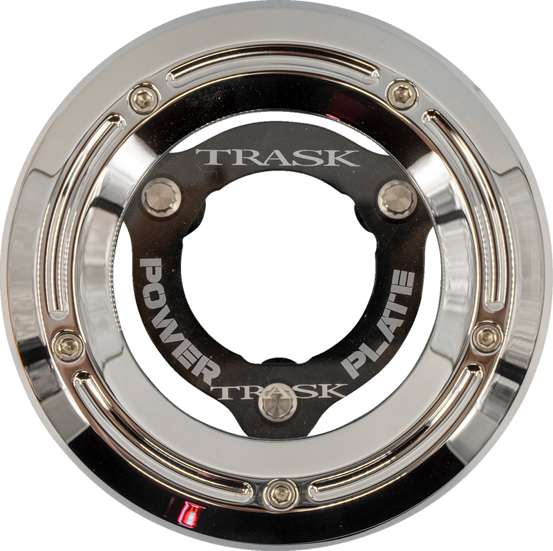 TRASK Derby Cover with Power Plate - Chrome/Black - Kit - '18-'25 Softail TM-0052-CH-BK