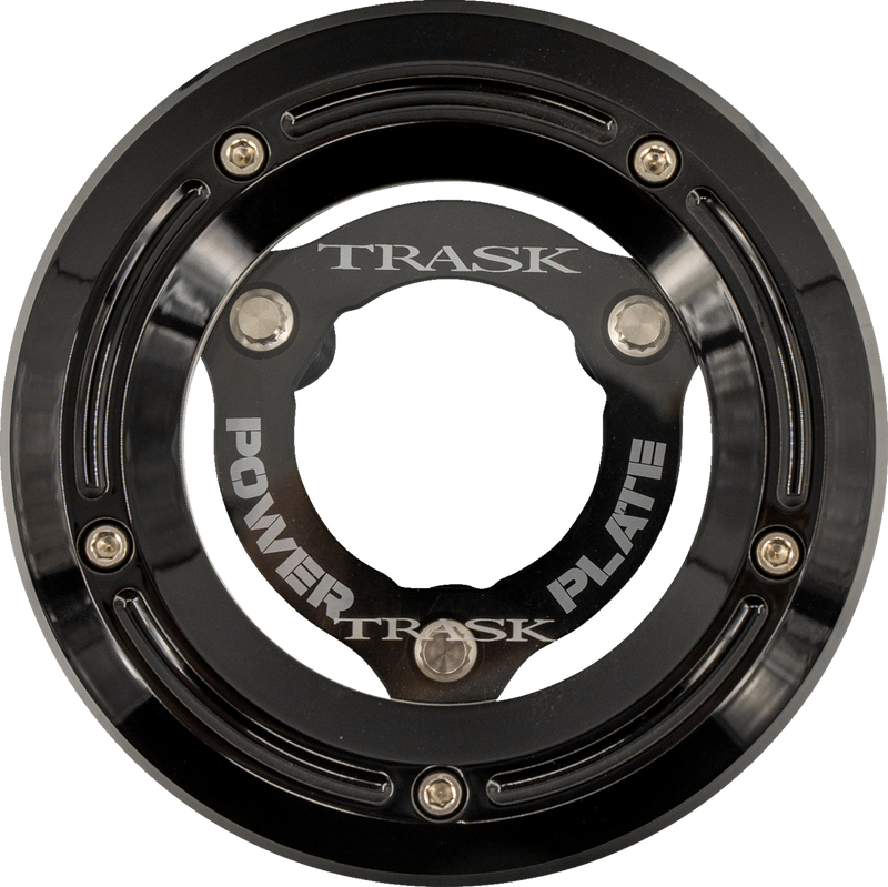 TRASK Derby Cover with Power Plate - Black - Kit - '18-'25 Softail TM-0052-BK-BK