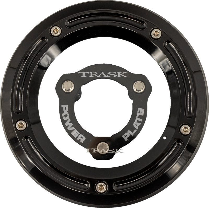 TRASK Derby Cover with Power Plate - Black - Kit - '17-'25 Harley-Davidson TM-0051-BK-BK