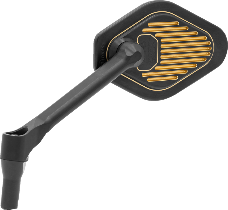 DRAG SPECIALTIES Mirror - Adjustable - Diamond - Black/Gold - Short Stem - Left M03-06L