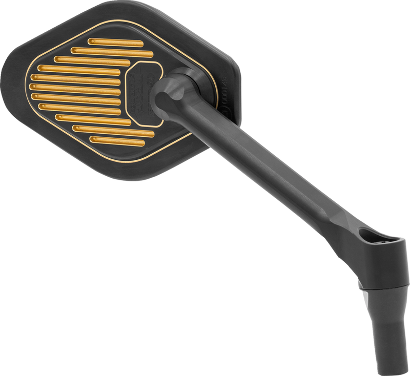 DRAG SPECIALTIES Mirror - Adjustable - Diamond - Black/Gold - Short Stem - Right M03-06R