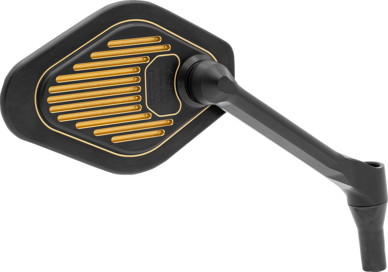 DRAG SPECIALTIES Mirror - Adjustable - Diamond - Black/Gold - Short Stem - Right M03-06R