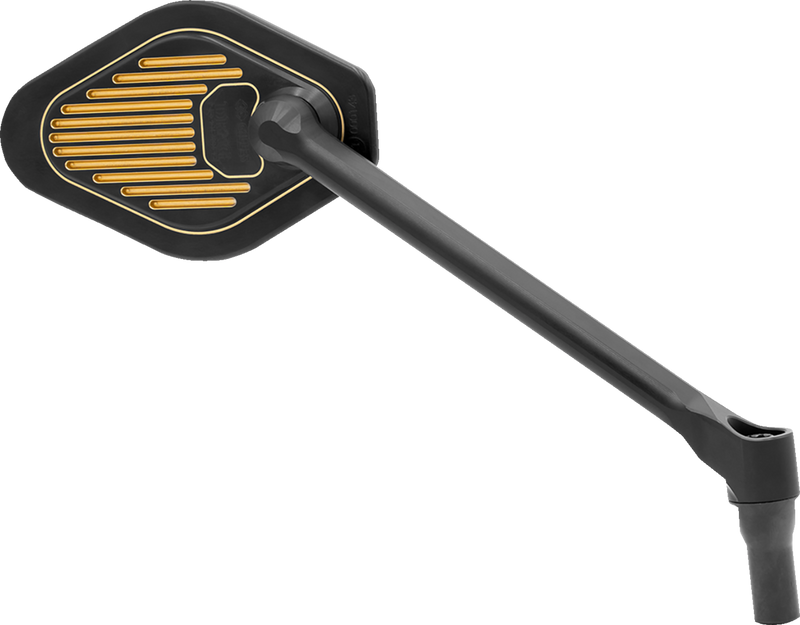 DRAG SPECIALTIES Mirror - Adjustable - Diamond - Black/Gold - Long Stem - Right M03-12R