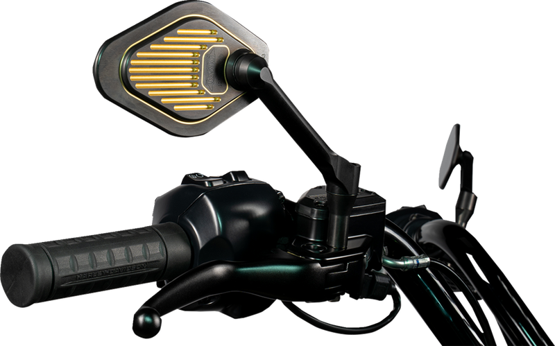 DRAG SPECIALTIES Mirror - Adjustable - Diamond - Black/Gold - Short Stem - Right M03-06R