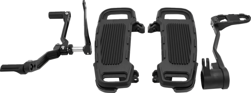 DRAG SPECIALTIES Floorboard Kit - Adjustable - Black CU-B001