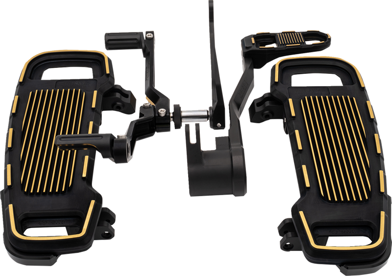 DRAG SPECIALTIES Floorboard Kit - Adjustable - Black/Gold CU-B002
