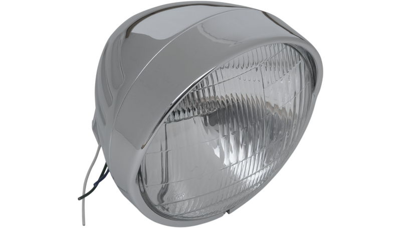 DRAG SPECIALTIES Headlight with Visor 6-1/2" - Grooved - 20-0338-BXLB1