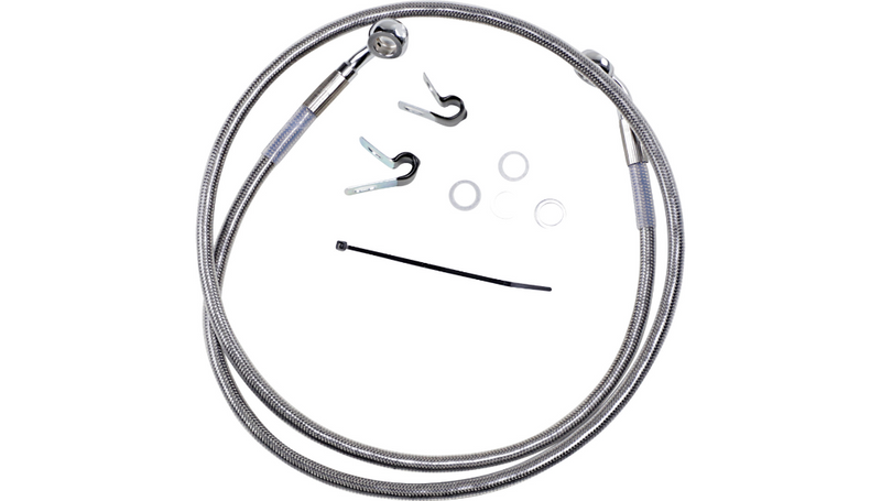 DRAG SPECIALTIES Brake Line - Front - +4" - Stainless Steel - '04-'12 XL - 660310-4