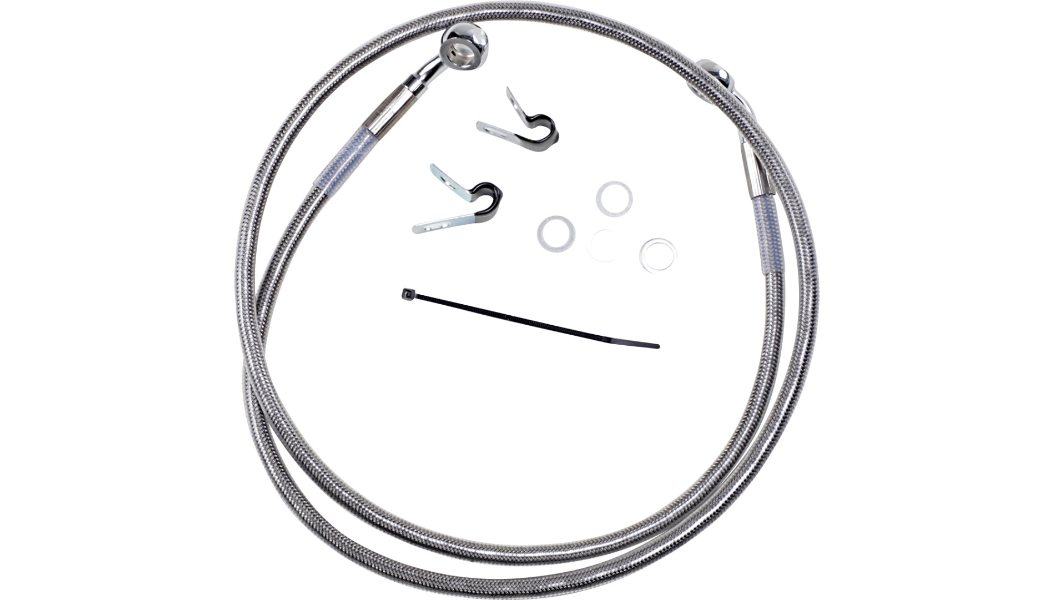 DRAG SPECIALTIES Brake Line - Front - +4" - Stainless Steel - '04-'12 XL 660310-4