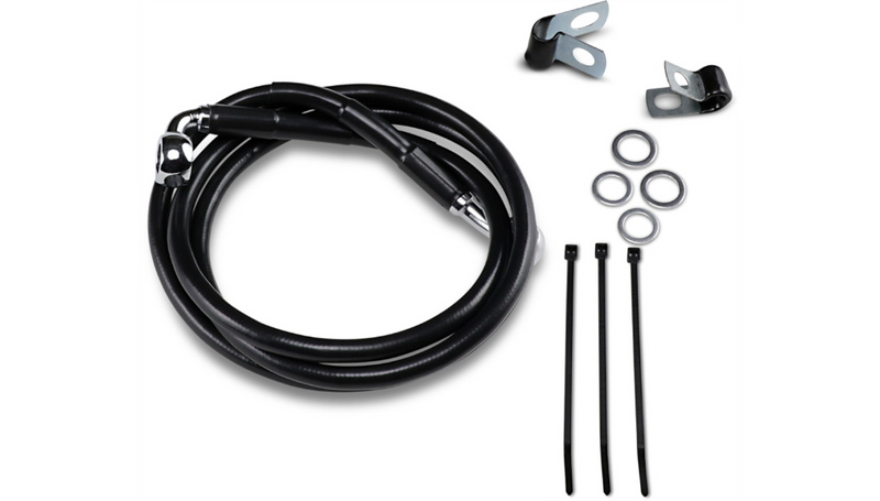 DRAG SPECIALTIES Brake Line - Front - Black - +4" - Harley-Davidson '88-'99 - 640113-4BLK