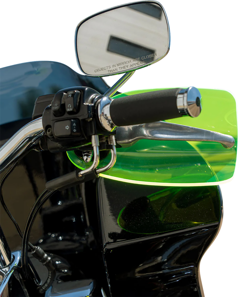 KLOCK WERKS Flare? Handguards - Harley-Davidson Cable Clutch - Green Ice KWS-01-0127-CC