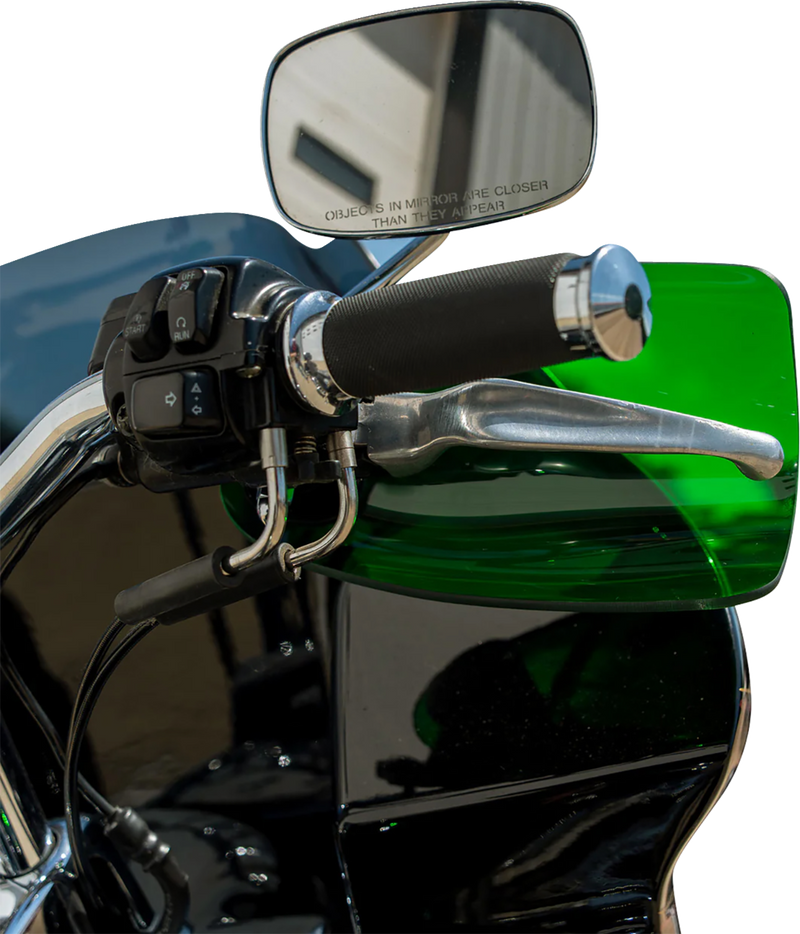 KLOCK WERKS Flare? Handguards - Harley-Davidson Cable Clutch - Green KWS-01-0132-CC