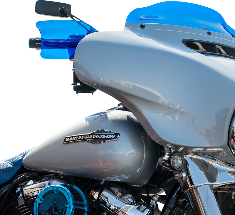 KLOCK WERKS Flare? Handguards - Harley-Davidson Cable Clutch - Blue KWS-01-0133-CC