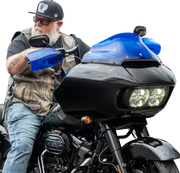 KLOCK WERKS Flare? Handguards - Harley-Davidson Hydraulic Clutch - Blue KWS-01-0133-HC