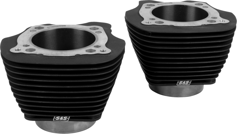 S&S CYCLE Cylinder Set - 4.320" Bore - Unhoned - Black w/o Highlighted Fins - M8 910-1006A