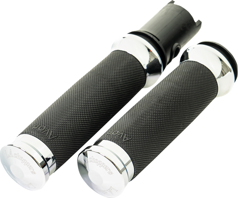 LA CHOPPERS County Line Grips - '23-'25 TBW - Chrome LA-7493-01