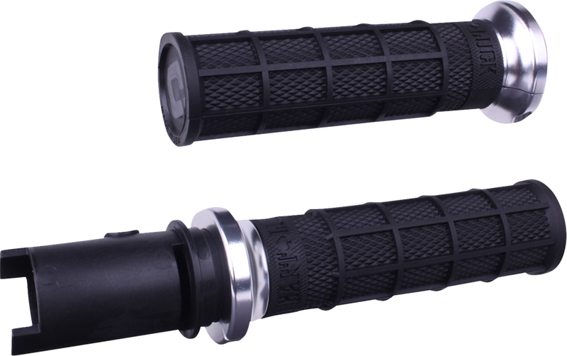 ODI Hart-Luck Signature V-Twin Lock-On™ Grips - CVO - Black/Silver V31HTC-BB-S