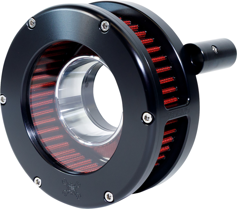 FEULING PARTS BA Slim Air Cleaner Kit - Black/Clear - Red Filter - Twin Cam 5444-S