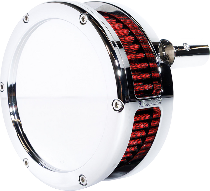 FEULING PARTS BA Slim Air Cleaner Kit - Chrome - Red Filter - Twin Cam 5447-S