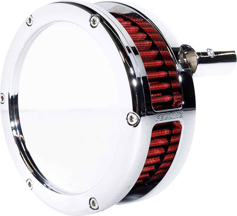 FEULING PARTS BA Slim Air Cleaner Kit - Chrome - Red Filter - '08-'17 Twin Cam 5457-S