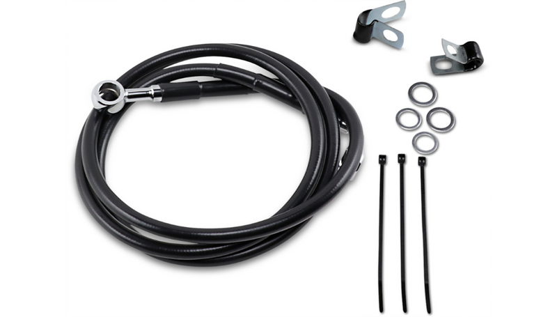 DRAG SPECIALTIES Brake Line - Front - Black - +4" - Harley-Davidson '84-'05 - 640115-4BLK