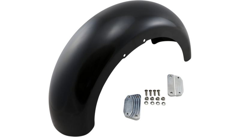 KLOCK WERKS Wrapper Fender Kit - w/ Satin Blocks - Steel - 18" - Softail '18-'25 - KWF-02-0510