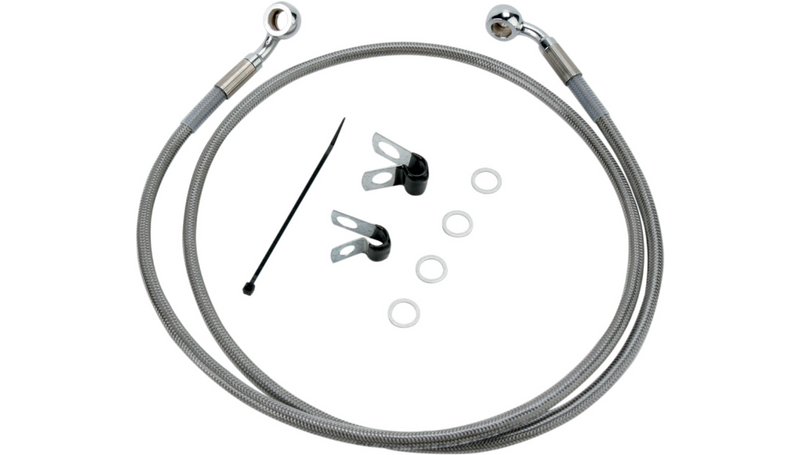 DRAG SPECIALTIES Brake Line - Front - +4" - Stainless Steel - '04-'10 XL - 660313-4