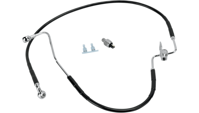 DRAG SPECIALTIES Brake Line - Rear - Black - 43-5/8" - Softail '08-'10 - 680225-BLK