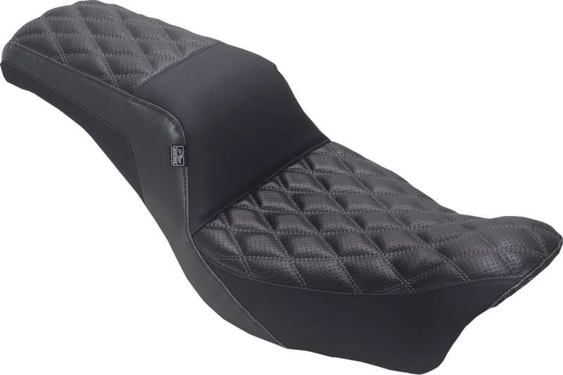 MUSTANG Squareback Seat - Double Diamond - Gray Stitch - Dyna '06-'17 78810GM