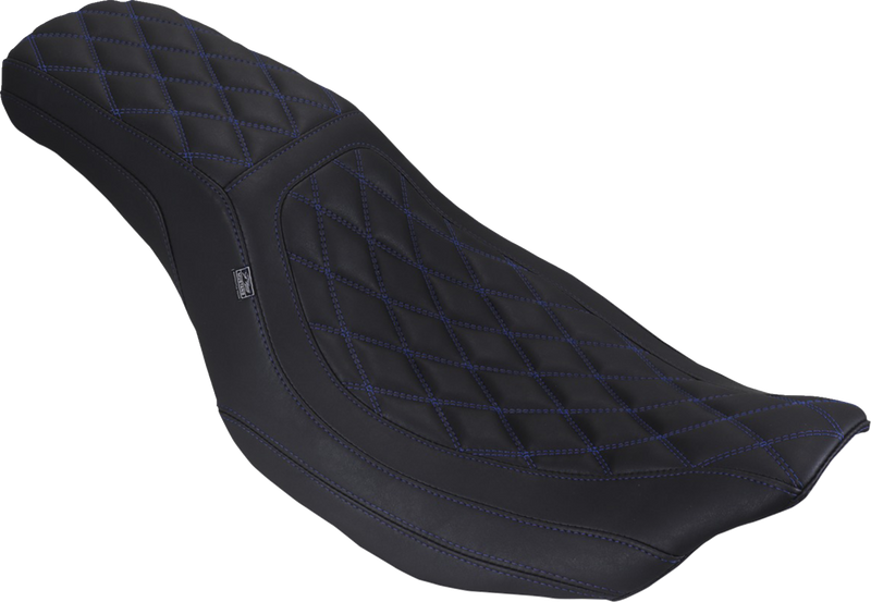 MUSTANG Low Squareback Seat - Double Diamond - Sky Blue Stitch - FLH/FLT '23-'25 88514 SB