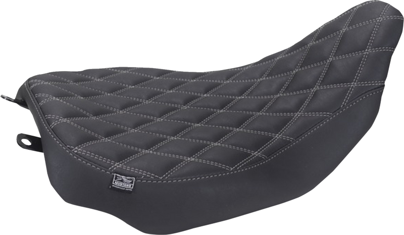 MUSTANG Runaround™ Solo Seat - Double Diamond - Gun Metal Gray Stitch - FLT/FLH '23-'25 88020GM