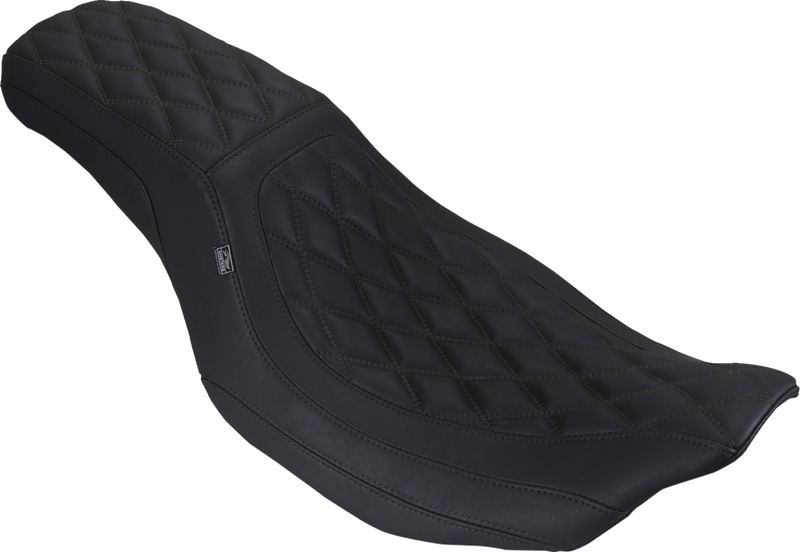 MUSTANG Low Squareback Seat - Double Diamond - Black Stitch - FLH/FLT '23-'25 88514
